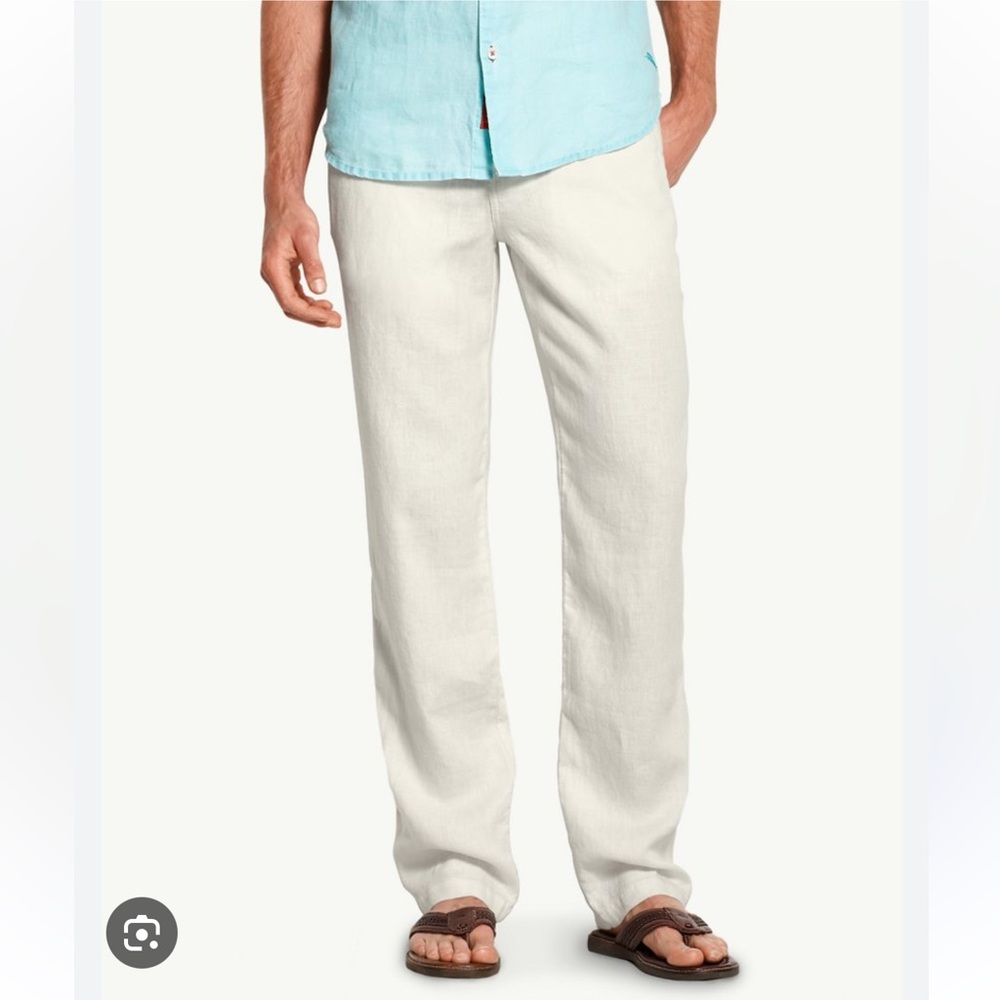 Tommy Bahama Men's Linen Chinos in Off-White